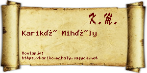 Karikó Mihály névjegykártya