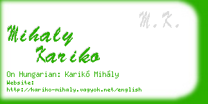 mihaly kariko business card